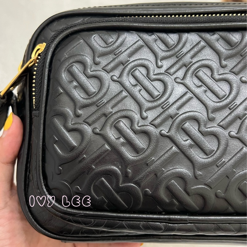 BURBERRY 8015241 Tb 包 Monogram 金鏈條 相機包 肩背包 皮革 經典黑 正品 二手精品-21