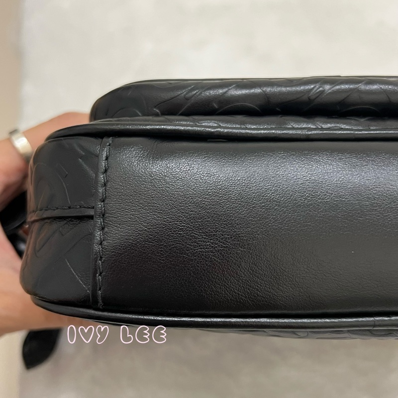 BURBERRY 8015241 Tb 包 Monogram 金鏈條 相機包 肩背包 皮革 經典黑 正品 二手精品-26