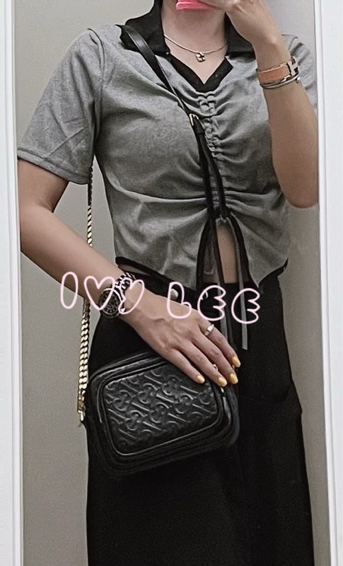 BURBERRY 8015241 Tb 包 Monogram 金鏈條 相機包 肩背包 皮革 經典黑 正品 二手精品-29