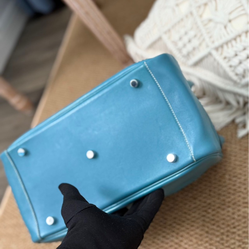 Hermes Lindy30 牛仔藍銀扣-8