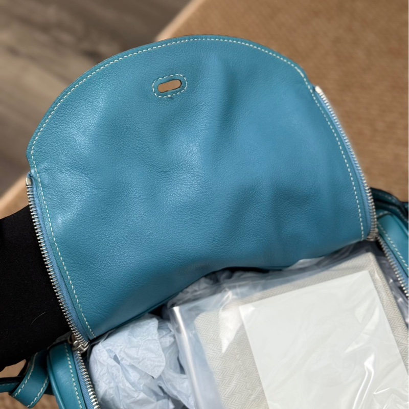 Hermes Lindy30 牛仔藍銀扣-13