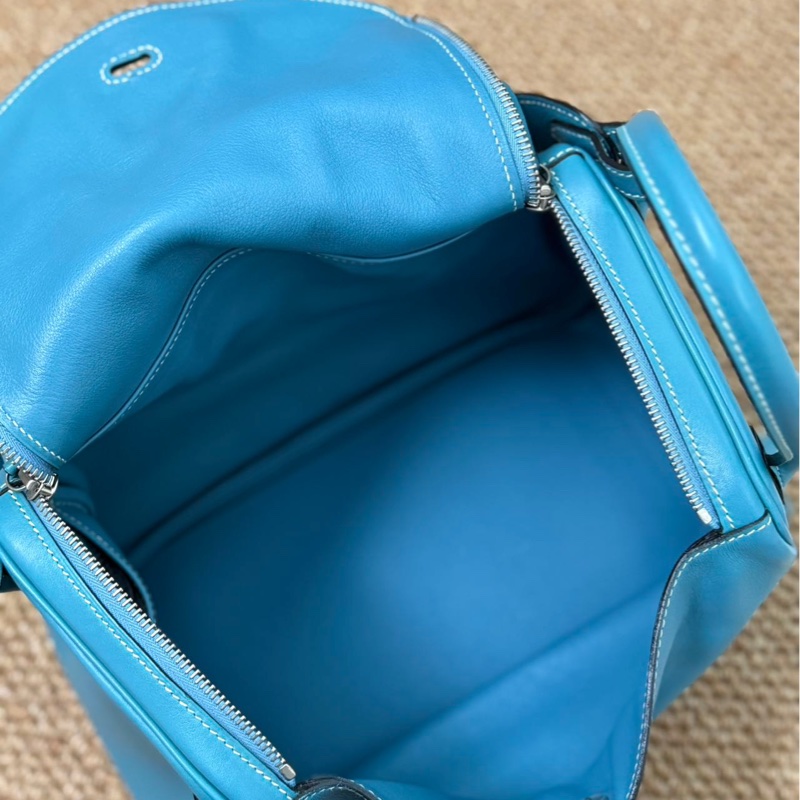 Hermes Lindy30 牛仔藍銀扣-14