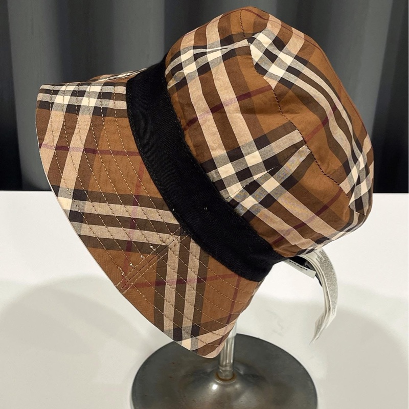 Burberry 新標 格紋 粉色漁夫帽-5