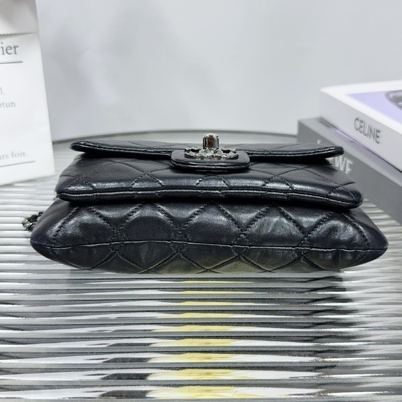 Chanel香奈兒黑銀羊皮Mineral Night礦石之夜鏈條手拿包 2012年秋冬系列 17開-4