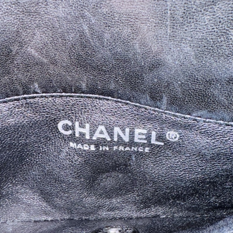 Chanel香奈兒黑銀羊皮Mineral Night礦石之夜鏈條手拿包 2012年秋冬系列 17開-8