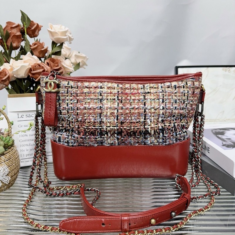 Chanel 紅色流浪包 28開中號 肩背包 斜背包-0