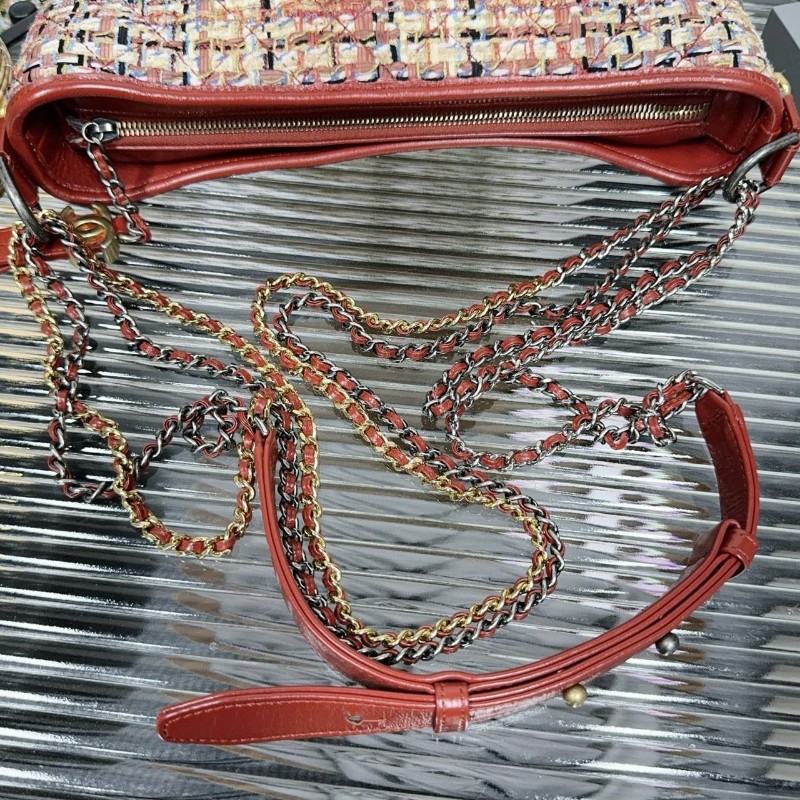 Chanel 紅色流浪包 28開中號 肩背包 斜背包-7