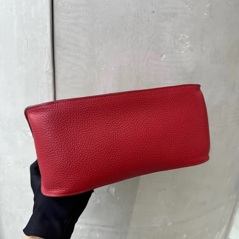 99新 愛馬仕 JYPSIERE 吉普賽28 紅色s銀扣 Q刻 togo 配件 防塵 肩帶-5