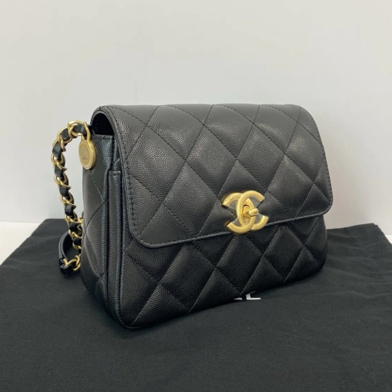 CHANEL 24B黑金mini flap 20*14*7 全新閒置配件盒子塵袋-2