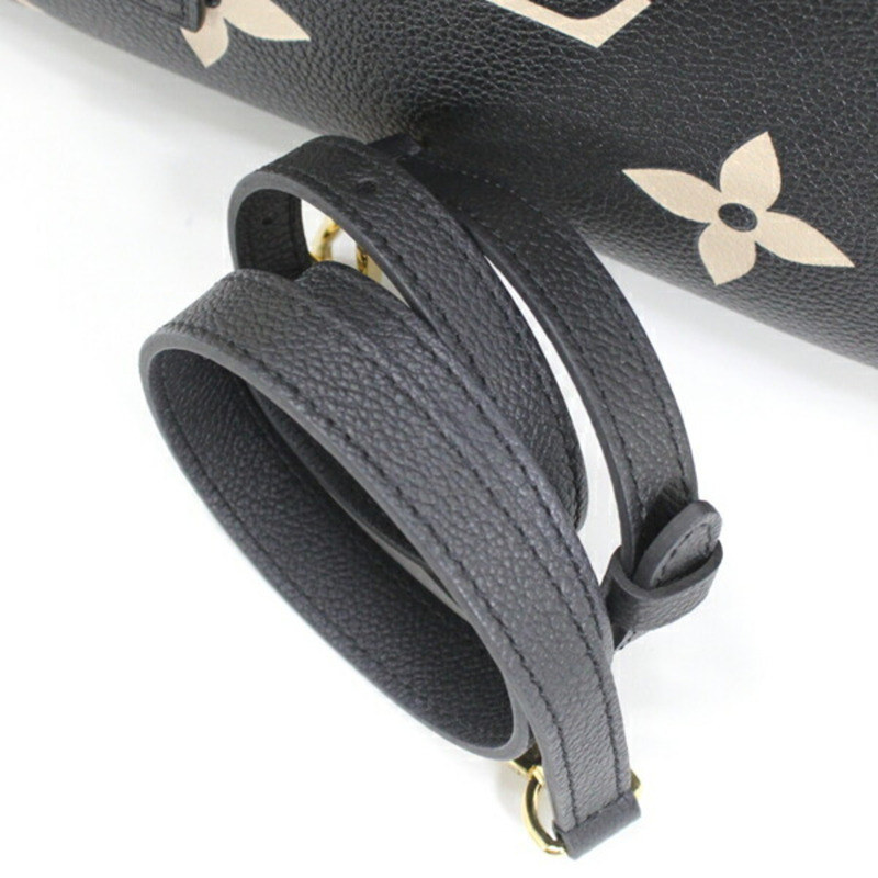 Louis Vuitton Petit Palais PM Monogram Empreinte 黑色和米色皮革托特包肩包手提包 M58914 女款 LOUIS VUITTON T5878-13