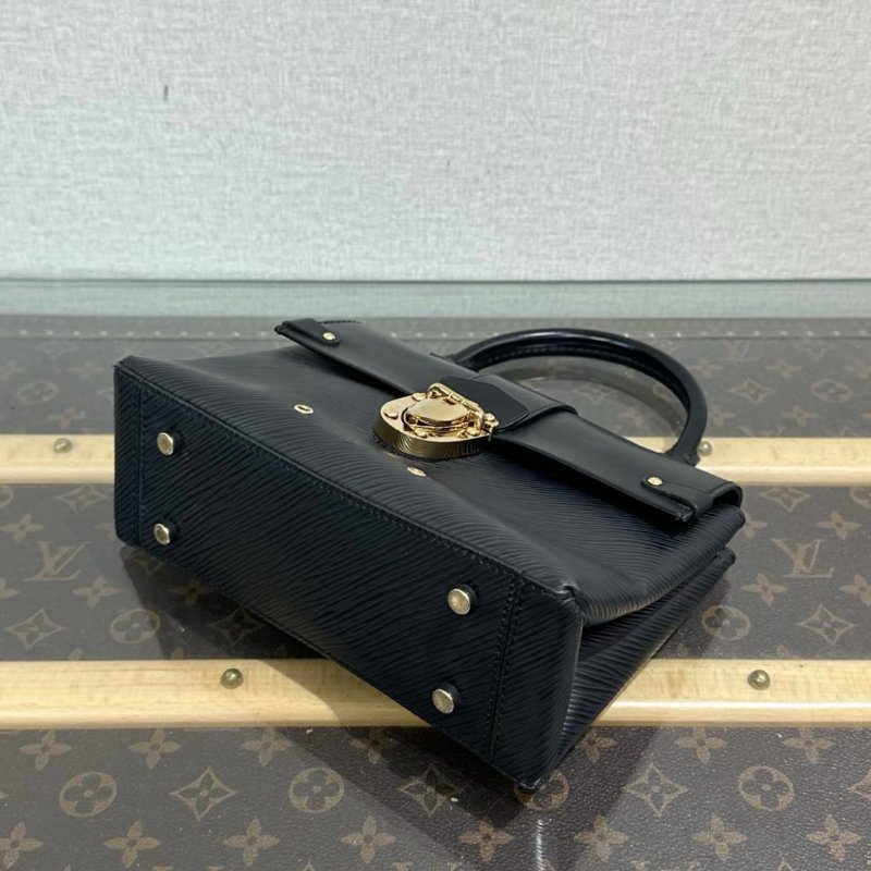 LV 黑金水波紋郵差手提斜背包 21*16*8 98新配件塵袋-6