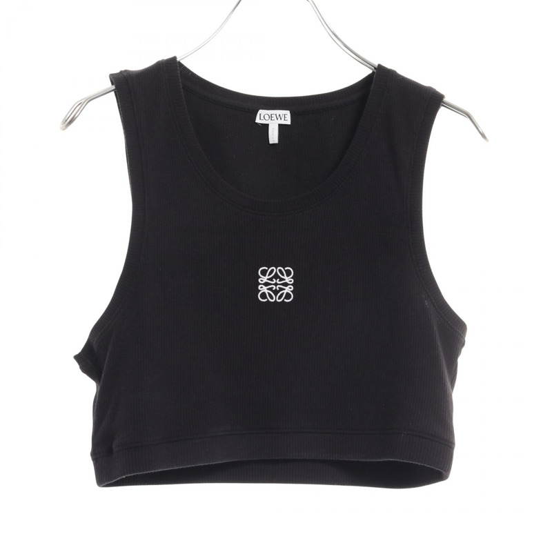 LOEWE Anagram 背心 S540Y07XAG 棉黑色 L 碼二手女款-0