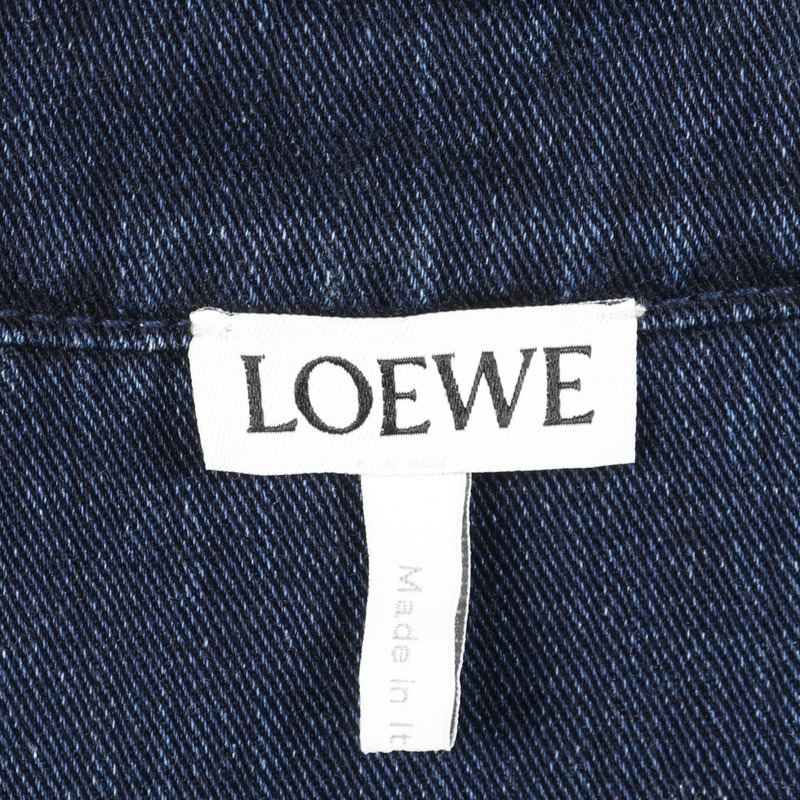 LOEWE Anagram 襯衫外套,棉質,海軍藍,尺寸 50,二手男式-2