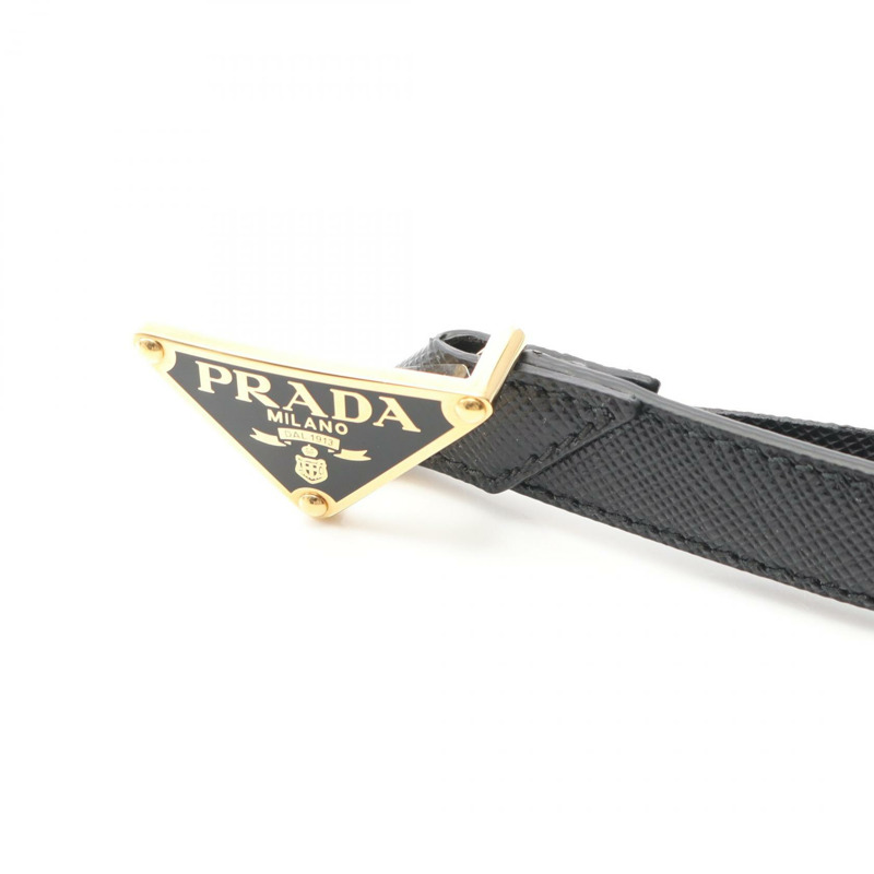 PRADA 三角形標誌腰帶 1CC621053F000285 Saffiano 皮革黑色新女士-1