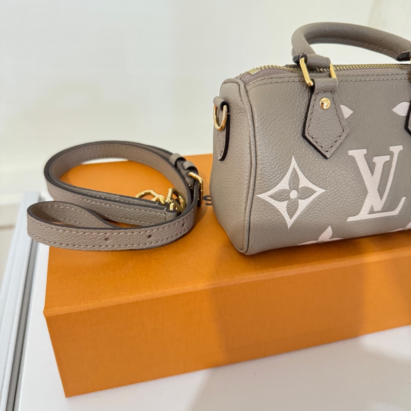 LV Nano Speedy 斑鳩灰色/奶油色 台灣購證-2