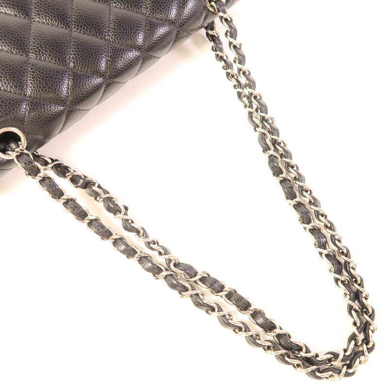 CHANEL 牛皮皮革Classic 25銀扣鏈帶肩背袋-4