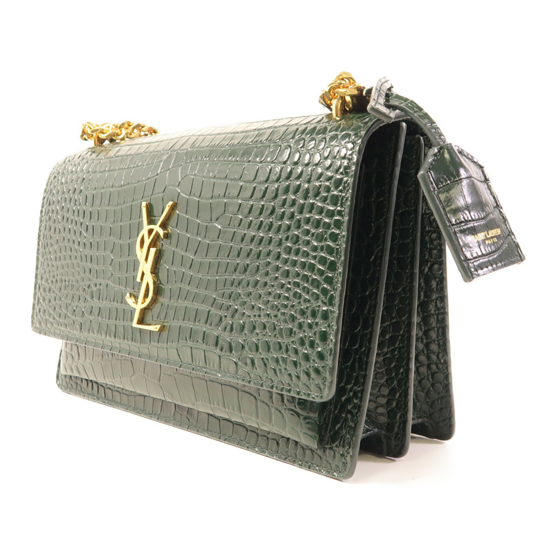 SAINT LAURENT 牛皮皮革Sunset Medium金扣鏈帶肩背袋-2