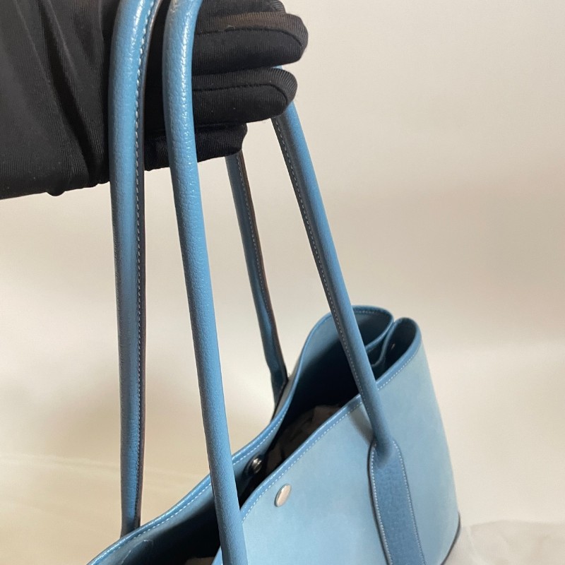 Hermes愛馬仕gp36花園garden party花園包 藍色 框H 長手柄-2