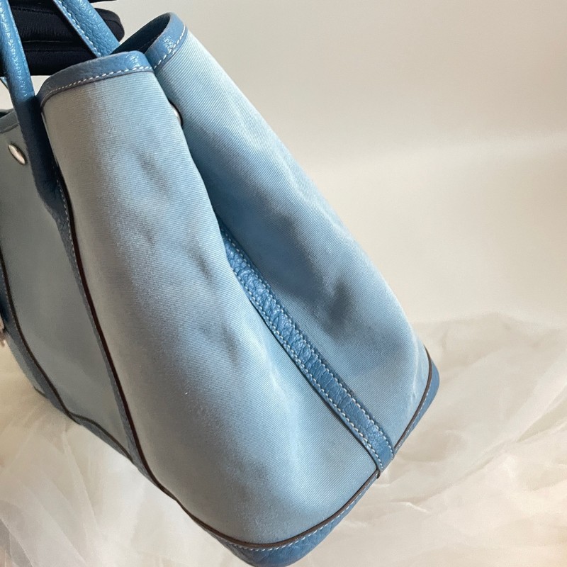 Hermes愛馬仕gp36花園garden party花園包 藍色 框H 長手柄-7