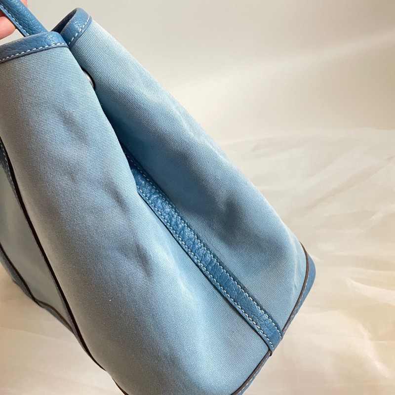 Hermes愛馬仕gp36花園garden party花園包 藍色 框H 長手柄-8