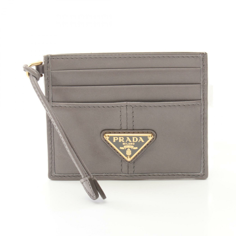 PRADA SOFT LUX 卡夾 1MC0252CYRF0116 皮革 灰色 全新 女款-0