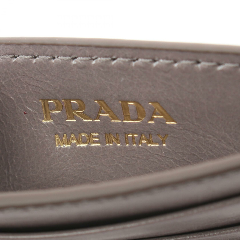 PRADA SOFT LUX 卡夾 1MC0252CYRF0116 皮革 灰色 全新 女款-3