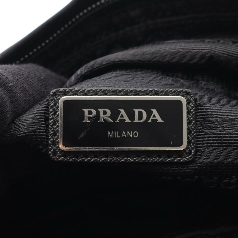 PRADA 三角形 logo 腰包 尼龍 黑色 二手 女士-4