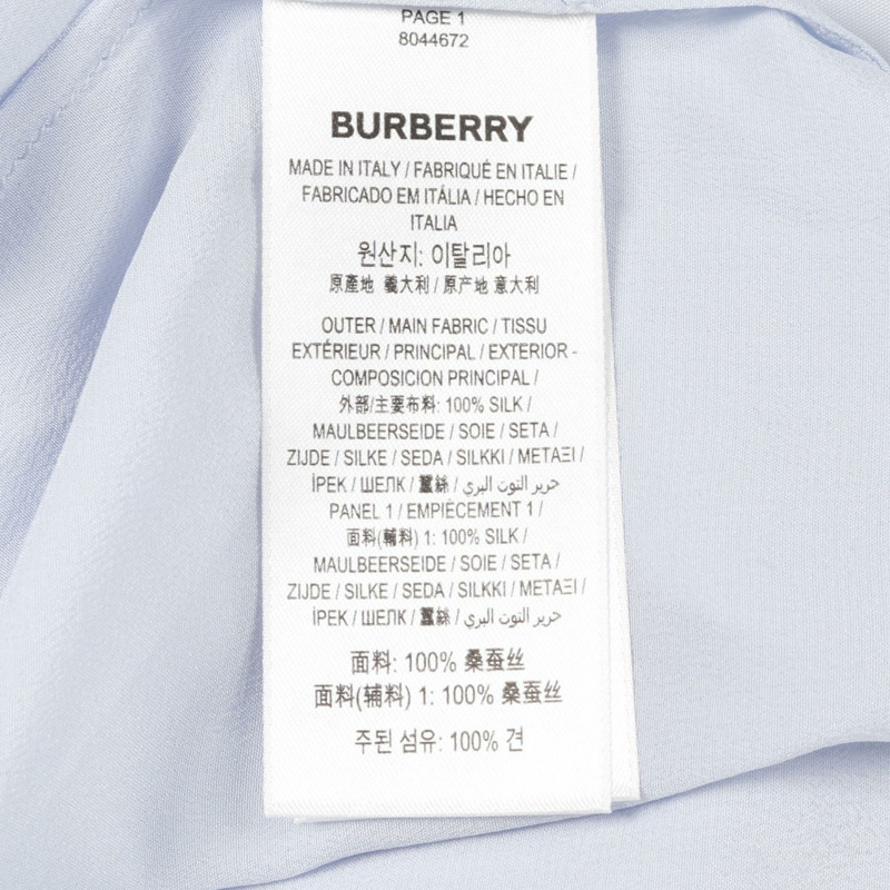 BURBERRY 無袖襯衫 絲綢 藍色 #IT40 二手 女士-3