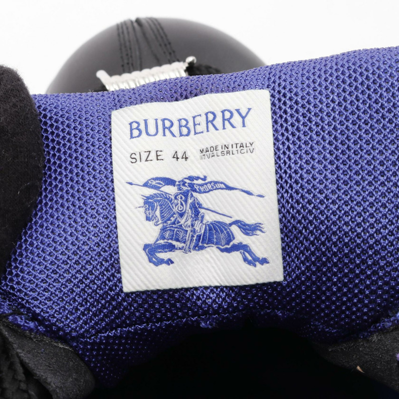 BURBERRY TREK 短靴運動鞋 - 皮革 黑色 藍色 #44 二手男士-4
