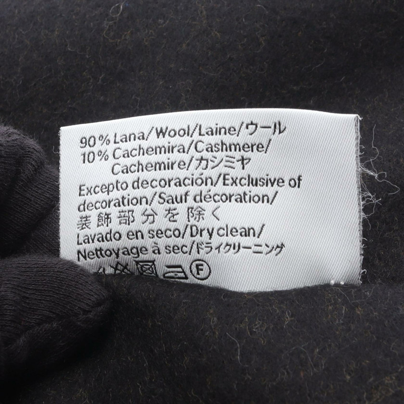 LOEWE anagram 圍巾披肩 羊毛 黑色 棕色 二手 女款 194 厘米-2
