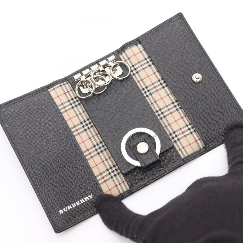 BURBERRY 黑色真皮鑰匙圈套,二手,男女通用-2