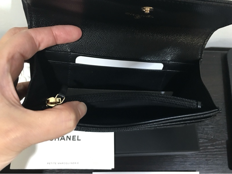 全新 Chanel 水鑽荔枝紋中夾-4