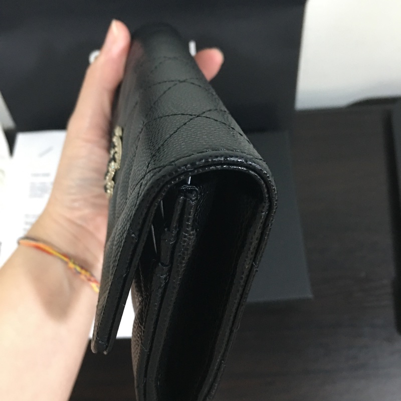 全新 Chanel 水鑽荔枝紋中夾-6