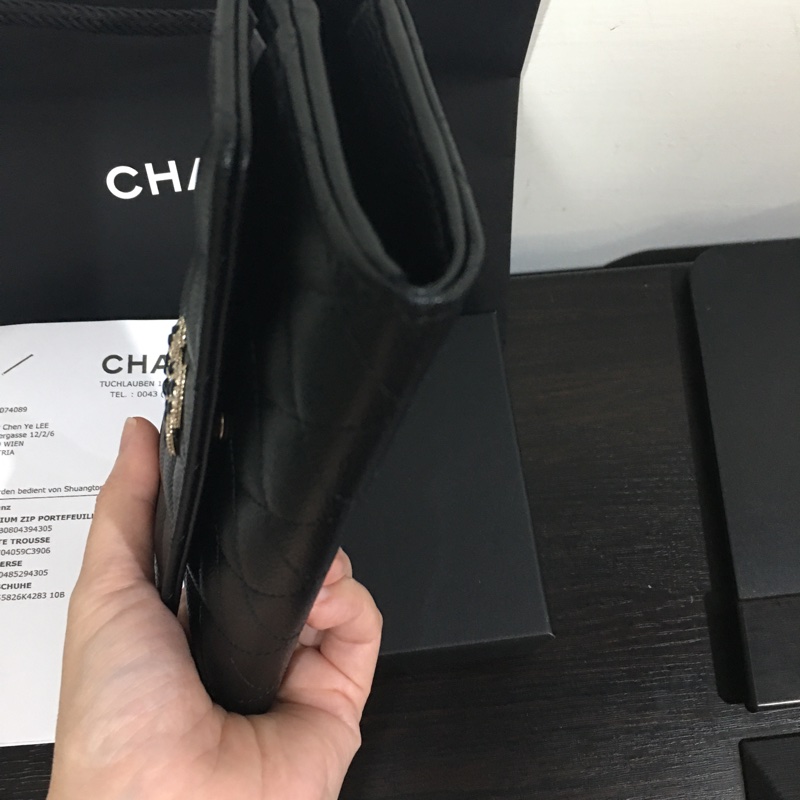 全新 Chanel 水鑽荔枝紋中夾-7