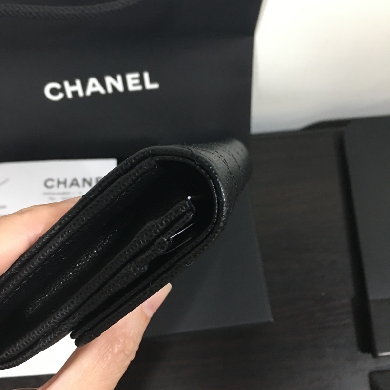 全新 Chanel 水鑽荔枝紋中夾-8