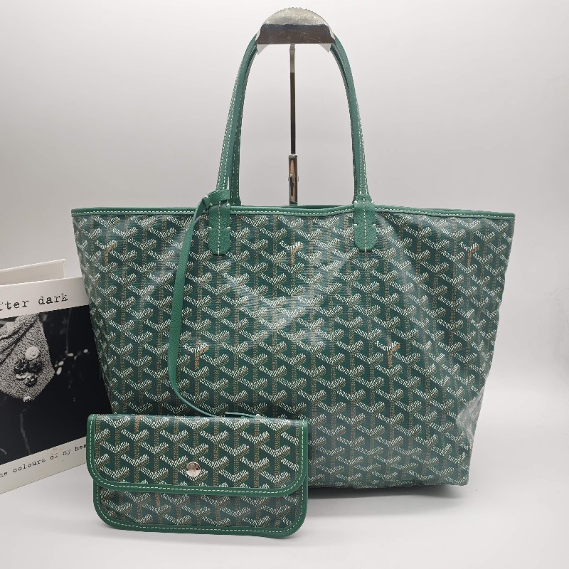 Goyard 綠色老花子母購物袋 中號 肩背包-0