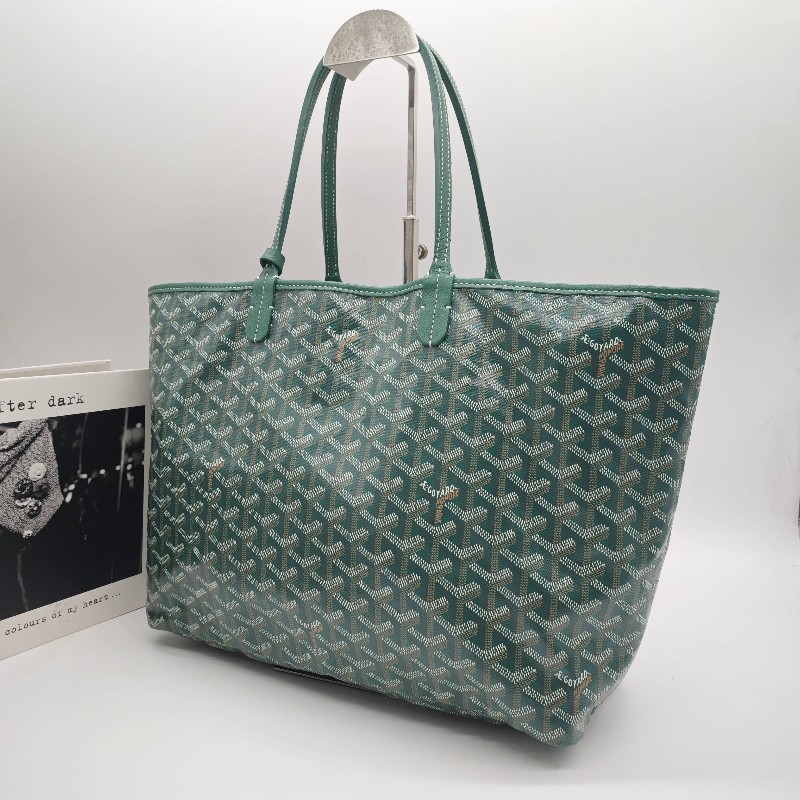 Goyard 綠色老花子母購物袋 中號 肩背包-1