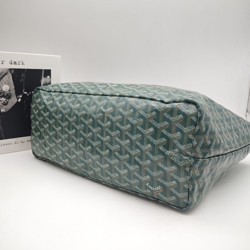 Goyard 綠色老花子母購物袋 中號 肩背包-3