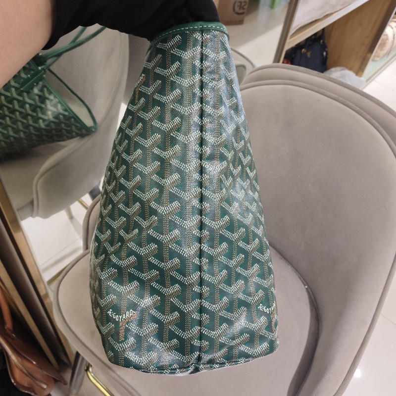 Goyard 綠色老花子母購物袋 中號 肩背包-7
