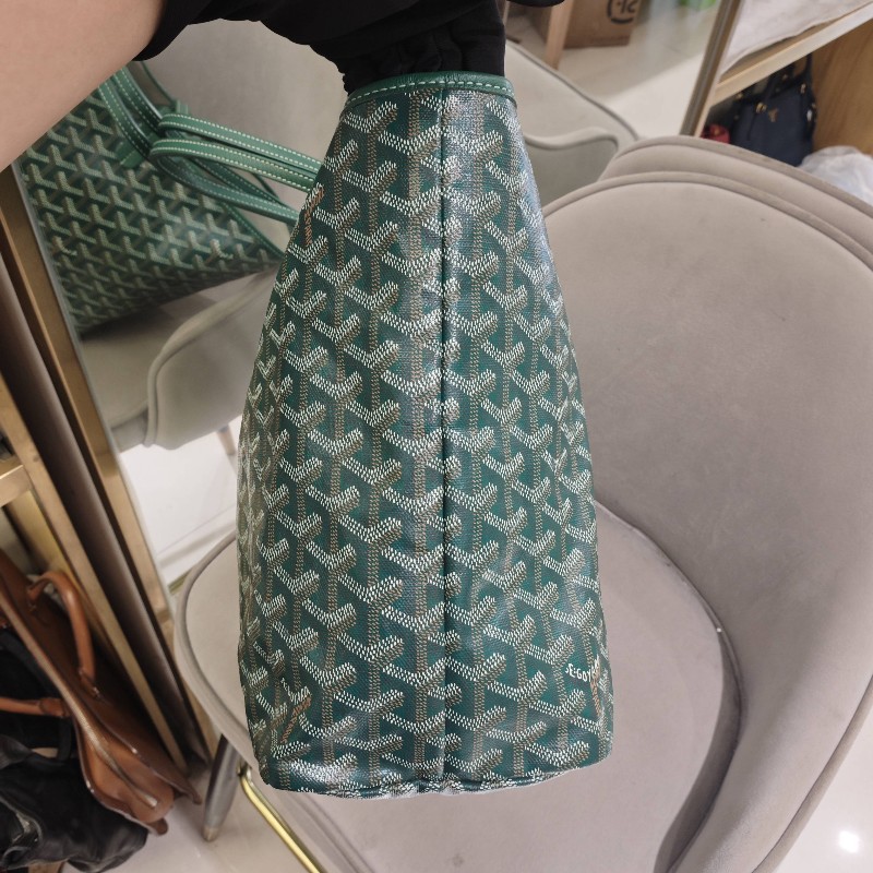Goyard 綠色老花子母購物袋 中號 肩背包-8