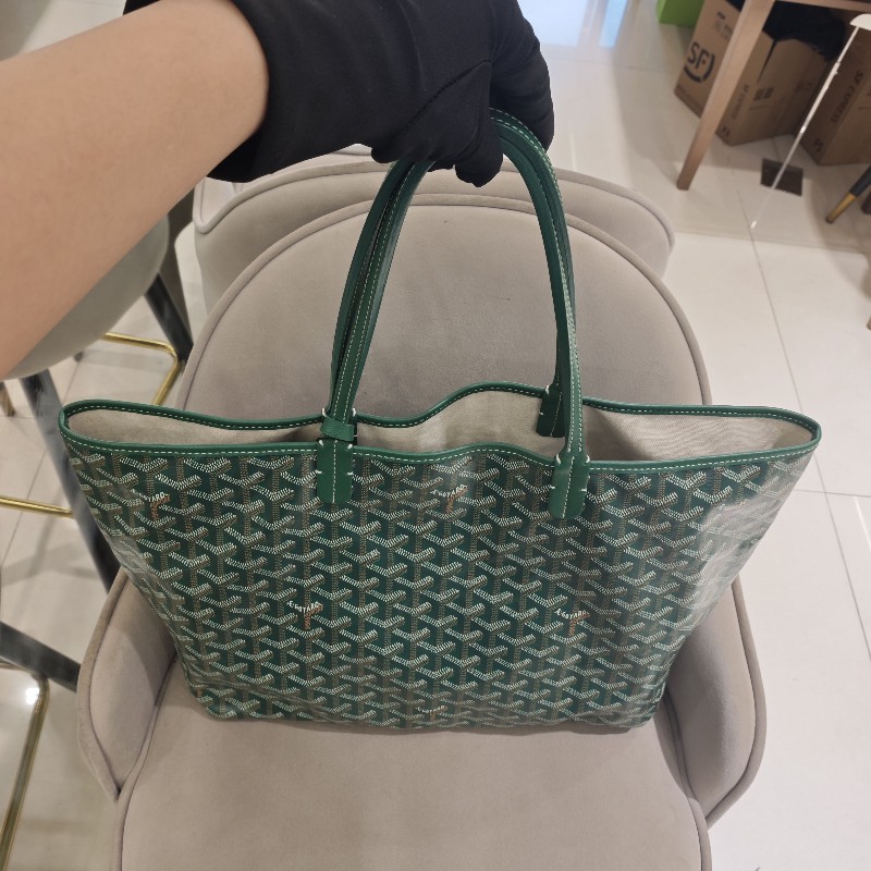 Goyard 綠色老花子母購物袋 中號 肩背包-10