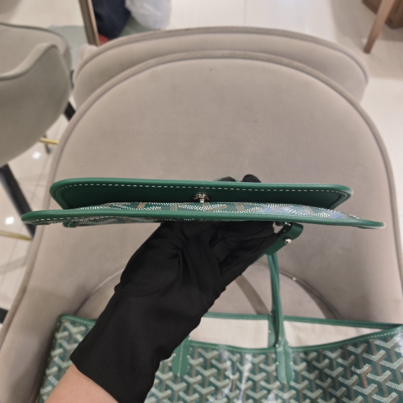 Goyard 綠色老花子母購物袋 中號 肩背包-13