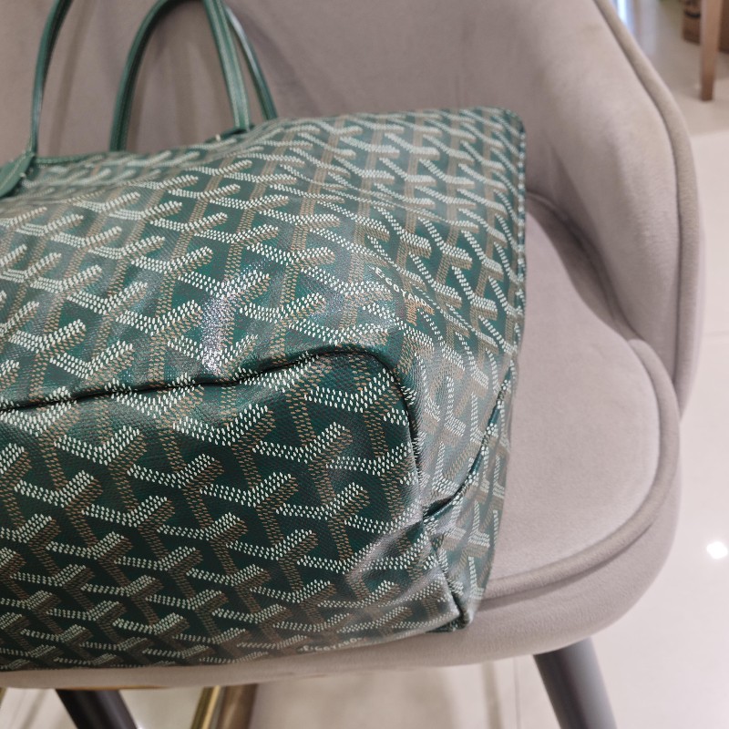 Goyard 綠色老花子母購物袋 中號 肩背包-17