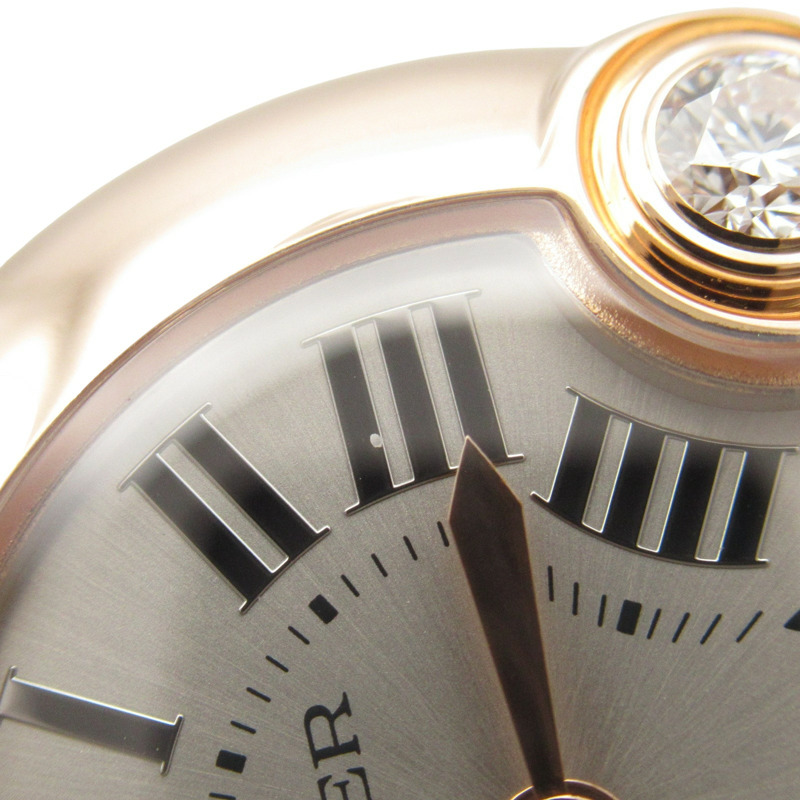 銀色 錶盤 18K玫瑰金 Ballon Blanc De Cartier 腕錶 WGBL0002-7