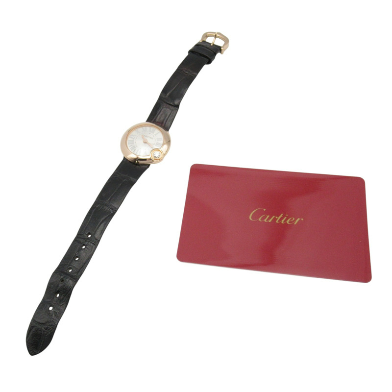 銀色 錶盤 18K玫瑰金 Ballon Blanc De Cartier 腕錶 WGBL0002-18