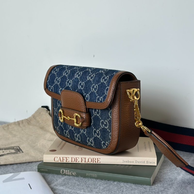GUCCI Horsebit 1955馬銜釦馬鞍包 - mini牛仔-2