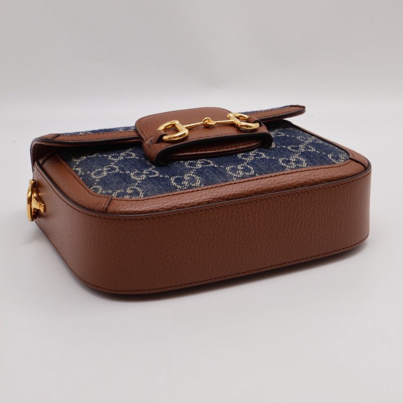 GUCCI Horsebit 1955馬銜釦馬鞍包 - mini牛仔-4