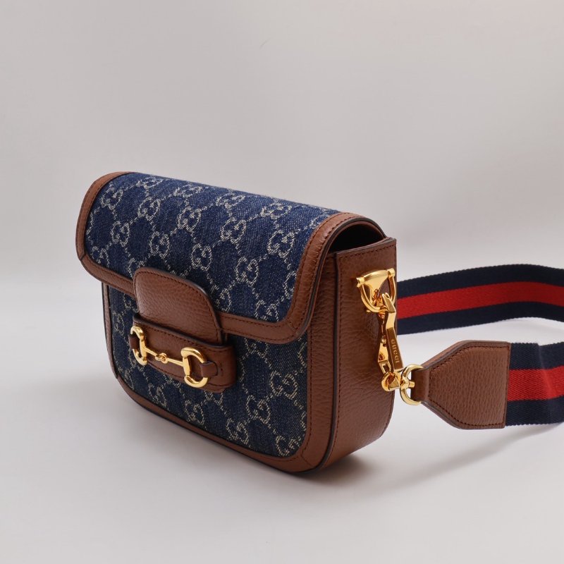 GUCCI Horsebit 1955馬銜釦馬鞍包 - mini牛仔-5