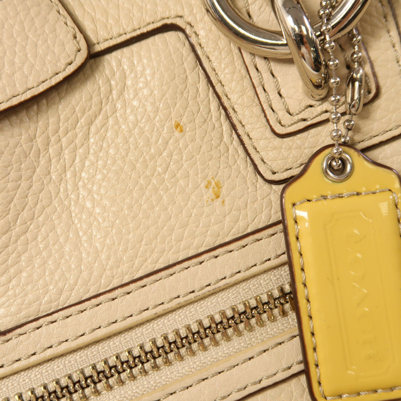 COACH 牛皮皮革Shoulder Bag銀扣肩背袋-17