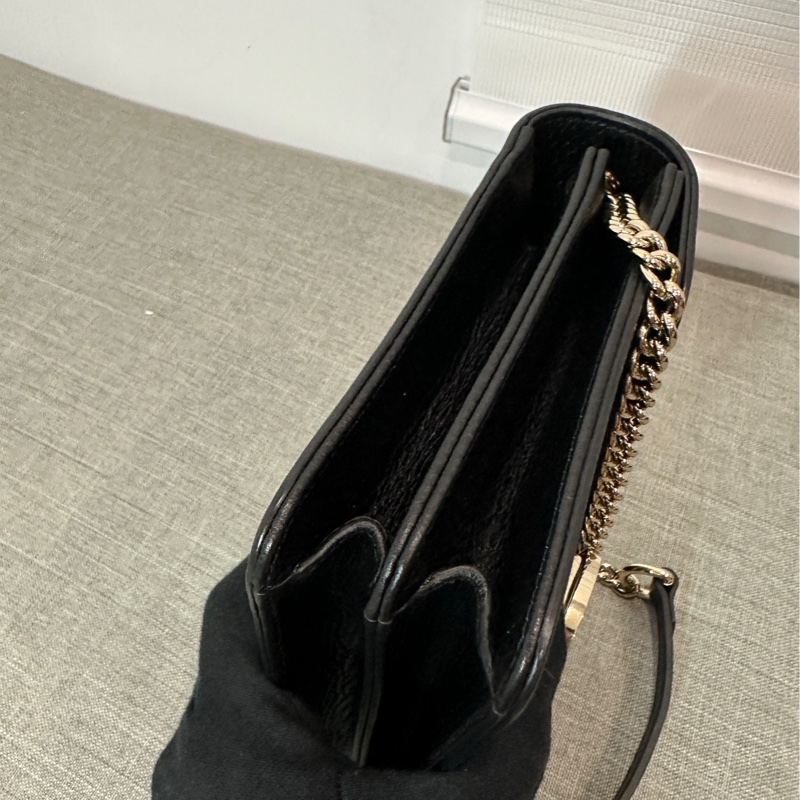 正品 Cucci 黑 荔枝牛皮 斜背包｜日本購入-10